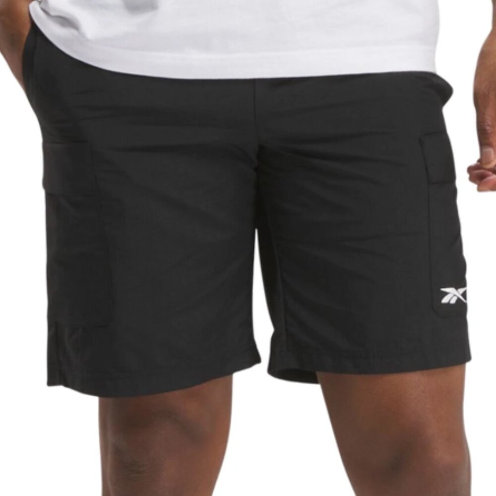 Reebok Men Classics Uniform Regular-Fit 9" Cargo Shorts Black Size L
